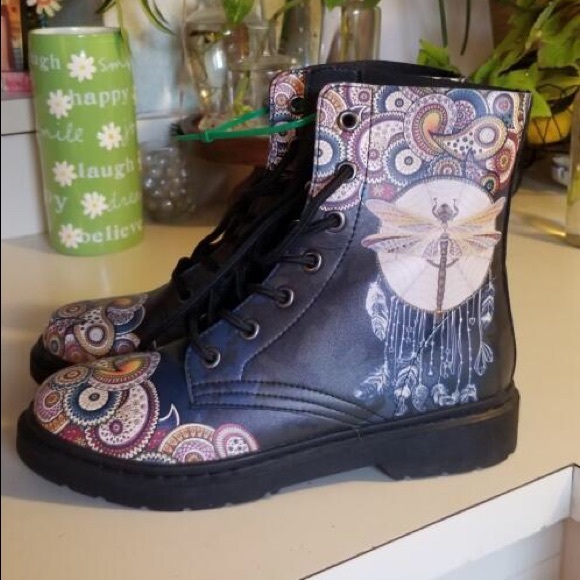 Shoes - Yes We Vibe Lace Up Boho Boots NWOT